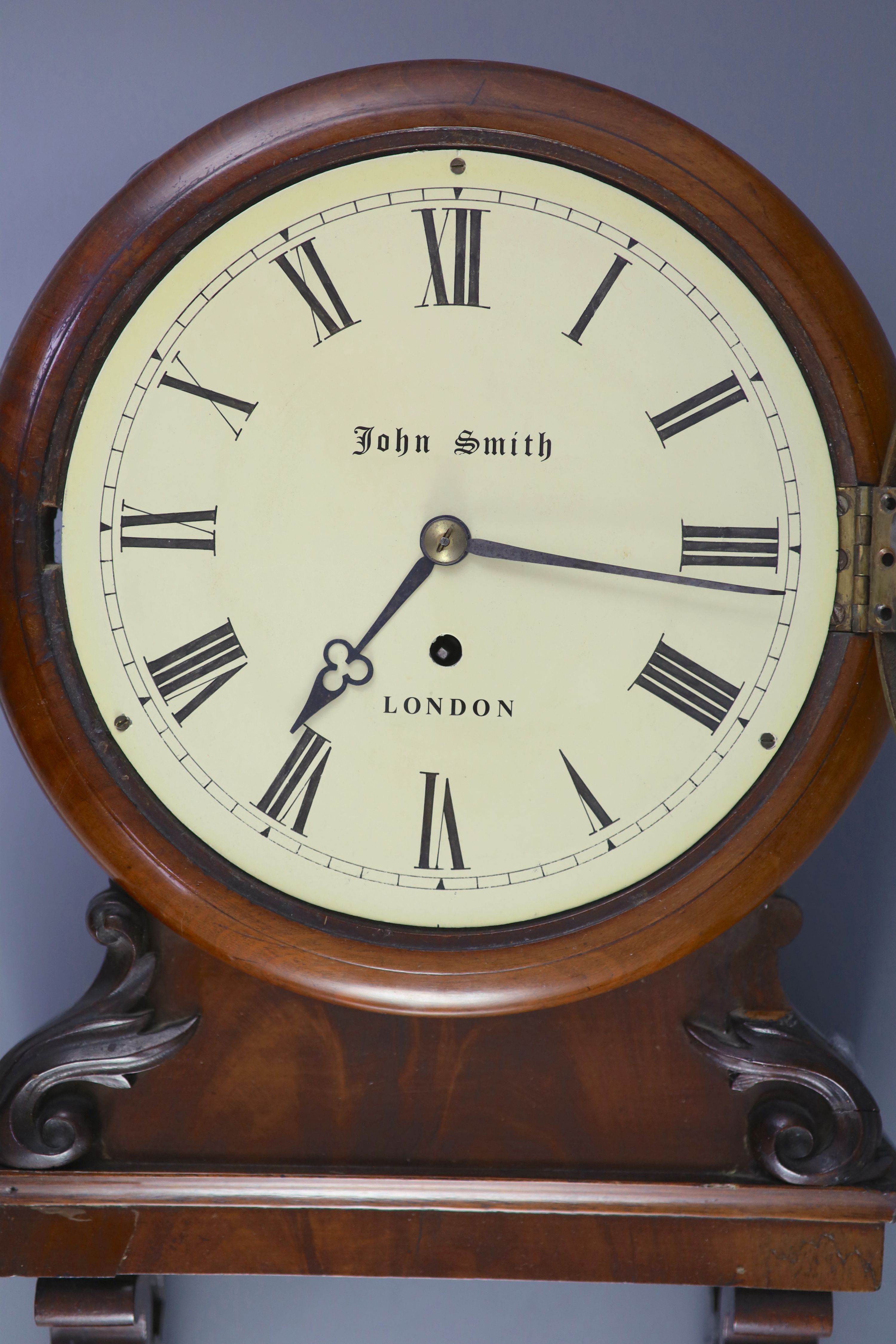 A Victorian mahogany wall clock, the 8